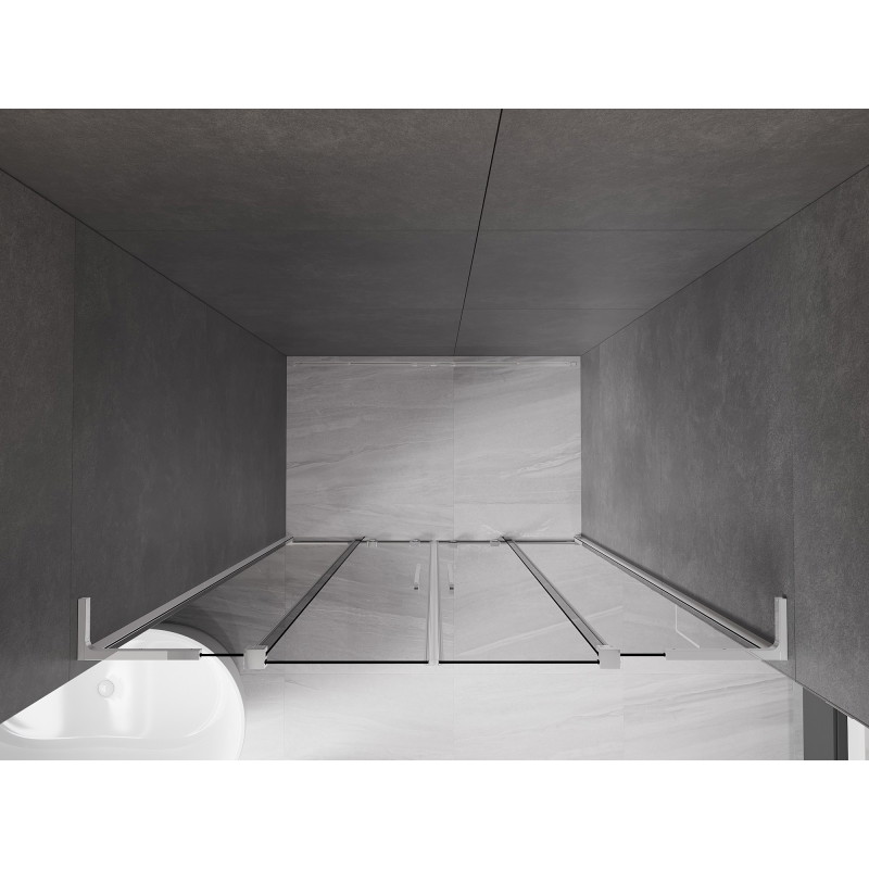 Mexen Velar L Duo puertas de ducha correderas de 150 cm, grafito, cromo - 871-150-003-42-01