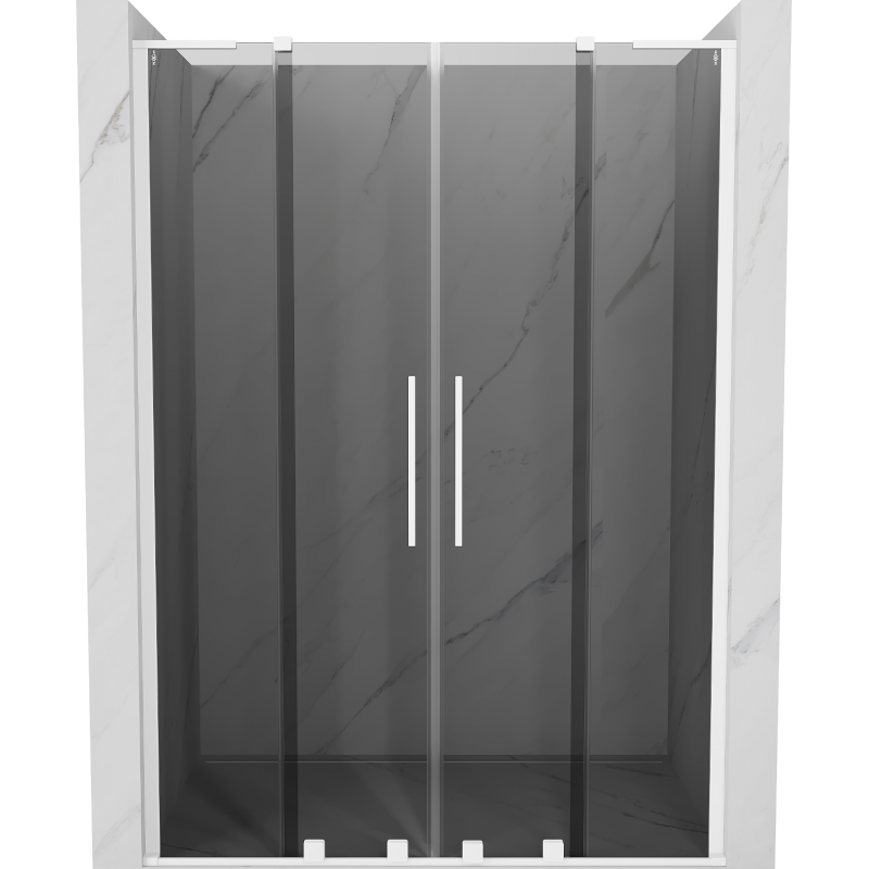 Mexen Velar L Duo portes de douche coulissantes 160 cm, graphite, blanc - 871-160-003-42-20