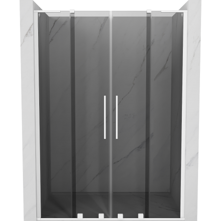 Mexen Velar L Duo sliding shower doors 150 cm, graphite, white - 871-150-003-42-20