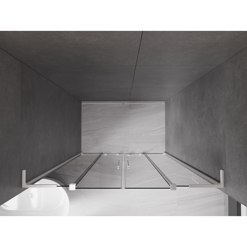 Mexen Velar L Duo lükandustega duššisein 160 cm, grafiit, valge - 871-160-003-42-20