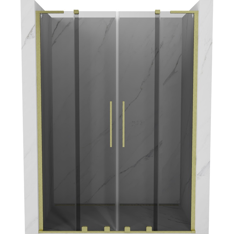 Mexen Velar L Duo lükanduksed dušile 140 cm, grafiit, harjatud kuld - 871-140-003-42-55