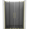Mexen Velar L Duo sliding shower door 160 cm, graphite, brushed gold - 871-160-003-42-55