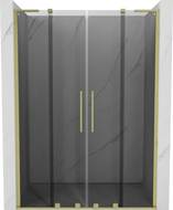 Mexen Velar L Duo puertas de ducha correderas 160 cm, grafito, dorado cepillado - 871-160-003-42-55