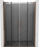 Mexen Velar L Duo skjutbara duschdörrar 140 cm, grafit, rosa guld - 871-140-003-42-60