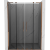Mexen Velar L Duo schuifdeur douchedeur 150 cm, grafiet, roze goud - 871-150-003-42-60