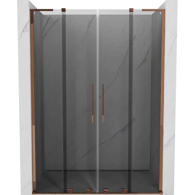 Mexen Velar L Duo klizna tuš vrata 160 cm, grafit, ružičasto zlato - 871-160-003-42-60