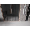 Mexen Velar L Duo 140 cm Sliding Shower Door, Graphite, Brushed Copper - 871-140-003-42-65