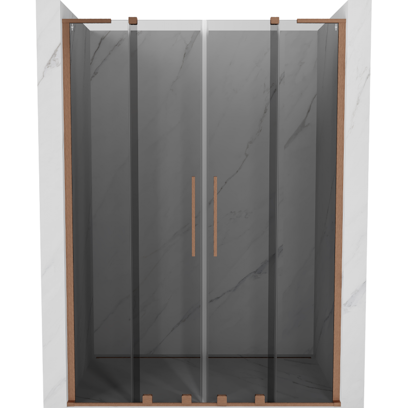 Mexen Velar L Duo liukuovelliset suihkuovet 140 cm, grafiitti, harjattu kupari - 871-140-003-42-65