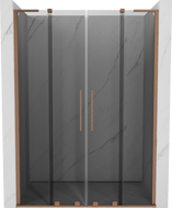 Mexen Velar L Duo schuifdouchedeur 140 cm, grafiet, geborsteld koper - 871-140-003-42-65