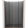 Mexen Velar L Duo Schiebetüren für Dusche 160 cm, Graphit, gebürstetes Kupfer - 871-160-003-42-65