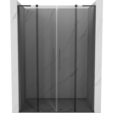 Mexen Velar L Duo sliding shower doors 150 cm, graphite, brushed gun gray - 871-150-003-42-66