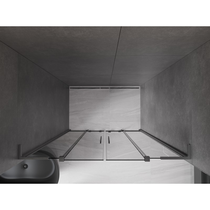 Mexen Velar L Duo drzwi prysznicowe rozsuwane 150 cm, grafit, gun gray szczotkowany - 871-150-003-42-66