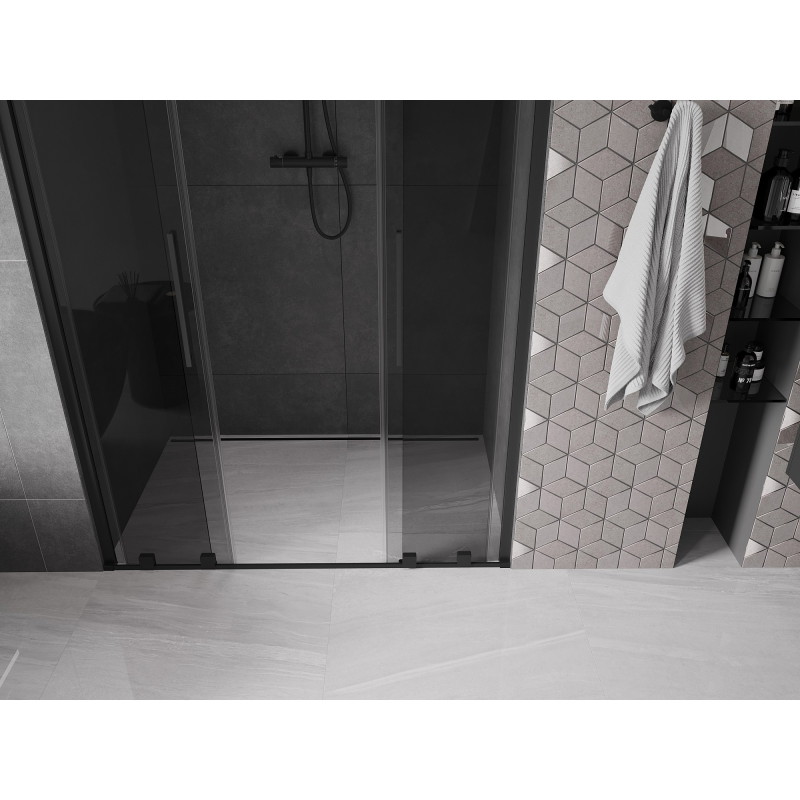 Mexen Velar L Duo lükandusega duššiuksed 140 cm, grafiit, must - 871-140-003-42-70