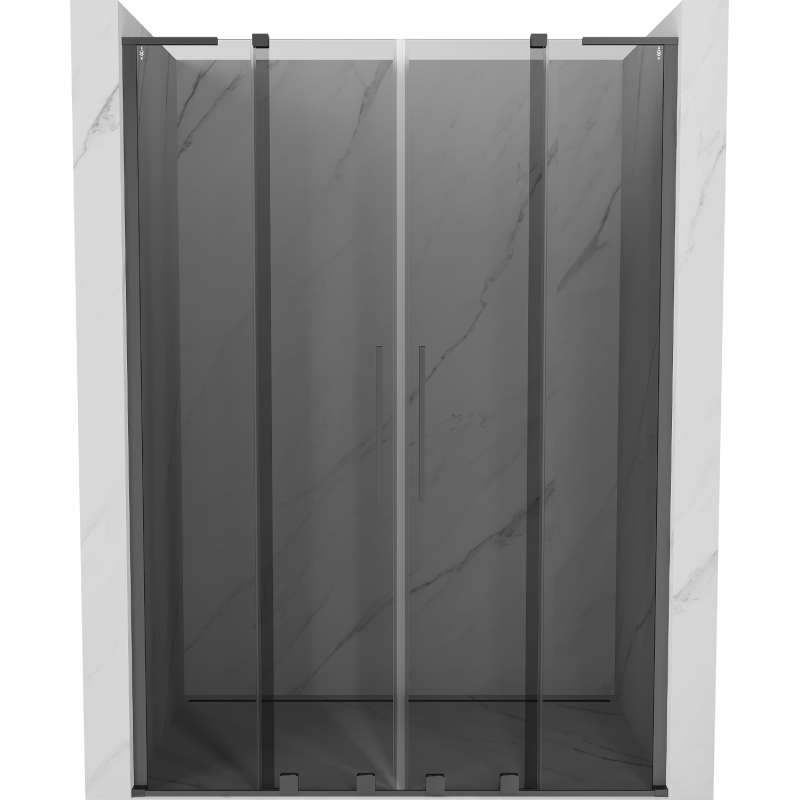 Mexen Velar L Duo schuifdouchedeuren 140 cm, grafiet, gun metal - 871-140-003-42-95