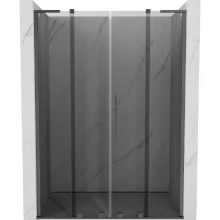 Mexen Velar L Duo sliding shower door 140 cm, graphite, gun metal - 871-140-003-42-95