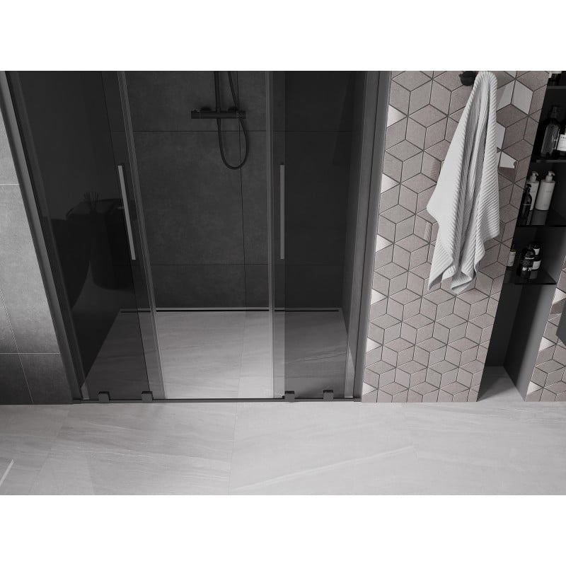 Mexen Velar L Duo drzwi prysznicowe rozsuwane 150 cm, grafit, gun metal - 871-150-003-42-95
