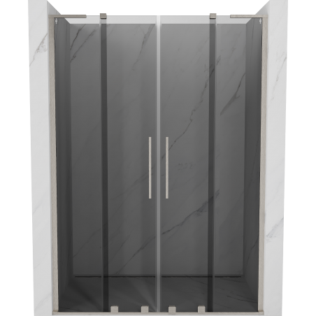 Mexen Velar L Duo schuifdouchedeur 150 cm, grafiet, geborsteld nikkel - 871-150-003-42-97