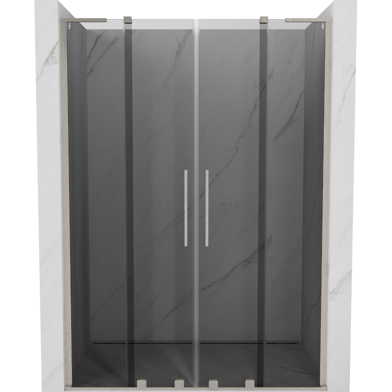 Mexen Velar L Duo Schiebetüren 140 cm, Graphit, gebürsteter Nickel - 871-140-003-42-97