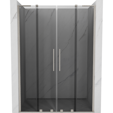 Mexen Velar L Duo Schiebetüren 140 cm, Graphit, gebürsteter Nickel - 871-140-003-42-97