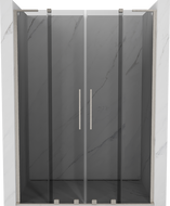 Mexen Velar L Duo douchedeur schuif 140 cm, grafiet, geborsteld nikkel - 871-140-003-42-97