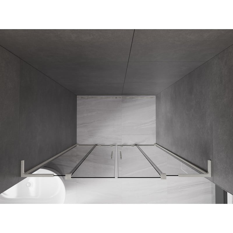 Mexen Velar L Duo portes de douche coulissantes 150 cm, graphite, nickel brossé - 871-150-003-42-97