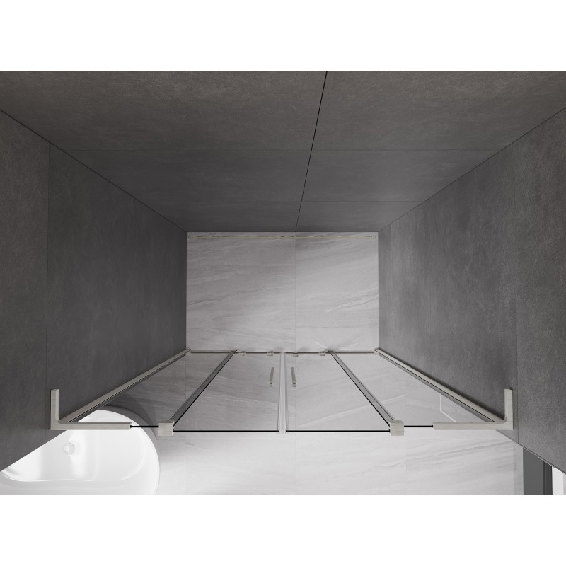 Mexen Velar L Duo, liuguksed dušile, 160 cm, grafiit, harjatud nikkel - 871-160-003-42-97