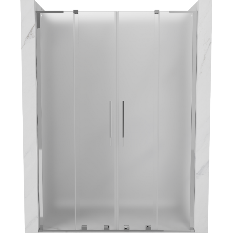 Mexen Velar L Duo portas de chuveiro deslizantes 140 cm, fosco, cromado - 871-140-003-32-01