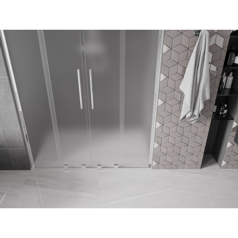 Mexen Velar L Duo drzwi prysznicowe rozsuwane 150 cm, szron, chrom - 871-150-003-32-01