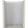 Mexen Velar L Duo Schiebeduschtüren 140 cm, Milchglas, Gold gebürstet - 871-140-003-32-55