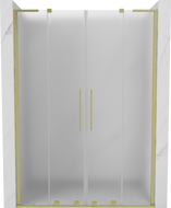 Mexen Velar L Duo Schiebeduschtüren 140 cm, Milchglas, Gold gebürstet - 871-140-003-32-55