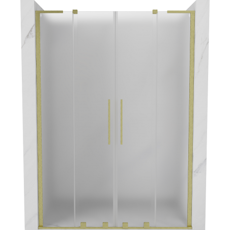 Mexen Velar L Duo porte de douche coulissante 150 cm, dépoli, or brossé - 871-150-003-32-55