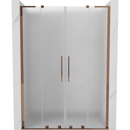 Mexen Velar L Duo sliding shower doors 140 cm, frost, rose gold - 871-140-003-32-60