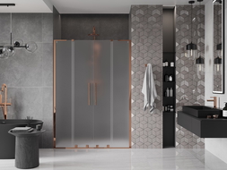 Mexen Velar L Duo Schiebetüren 140 cm, matt, Roségold - 871-140-003-32-60