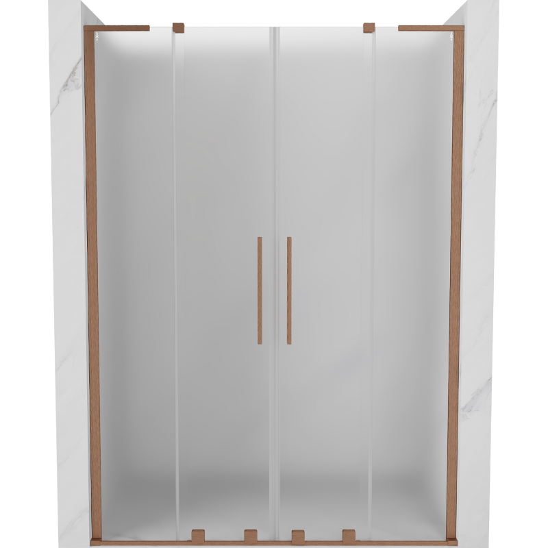 Mexen Velar L Duo drzwi prysznicowe rozsuwane 140 cm, szron, miedź szczotkowana - 871-140-003-32-65
