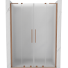 Mexen Velar L Duo 140 cm Sliding Shower Door, Frosted, Brushed Copper - 871-140-003-32-65