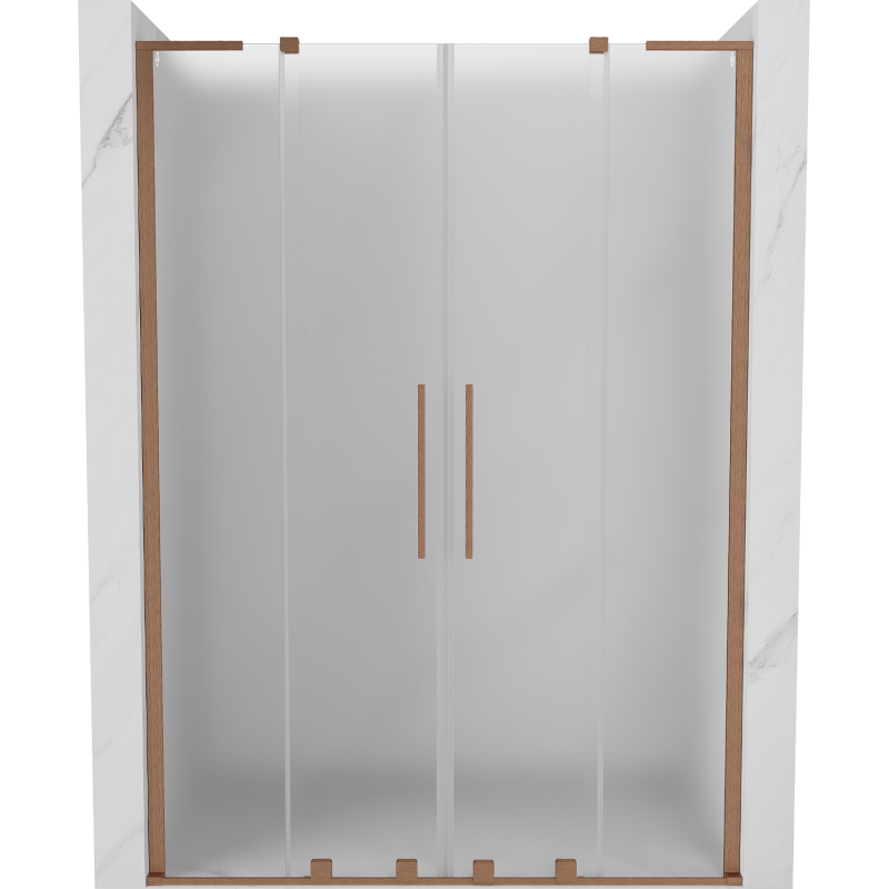 Mexen Velar L Duo portas de duche de correr 160 cm, fosco, cobre escovado - 871-160-003-32-65