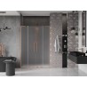 Mexen Velar L Duo drzwi prysznicowe rozsuwane 140 cm, szron, miedź szczotkowana - 871-140-003-32-65
