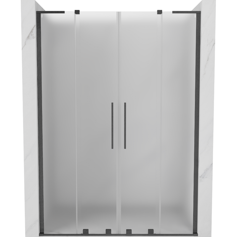 Mexen Velar L Duo portas de duche deslizantes 140 cm, fosco, cinza escovado - 871-140-003-32-66