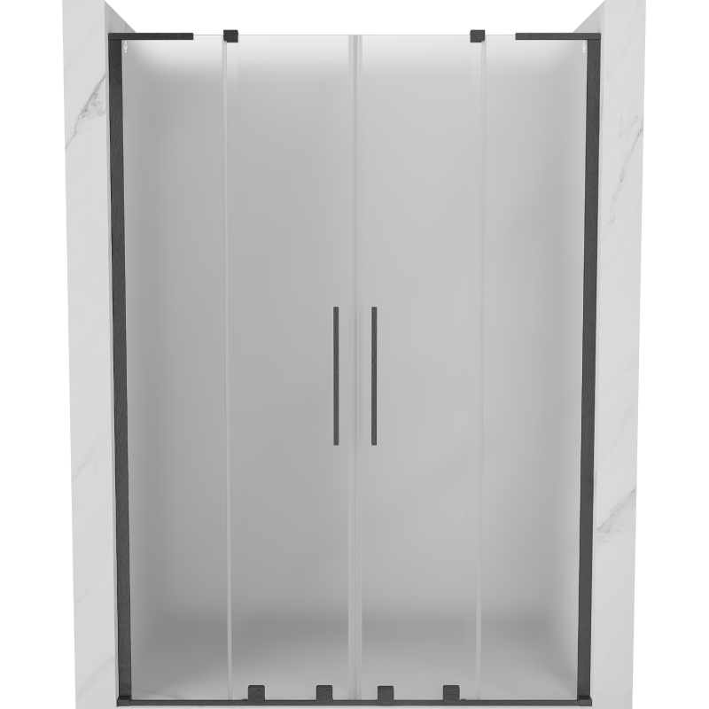 Mexen Velar L Duo puerta de ducha corredera 150 cm, escarchada, gris pistola cepillado - 871-150-003-32-66