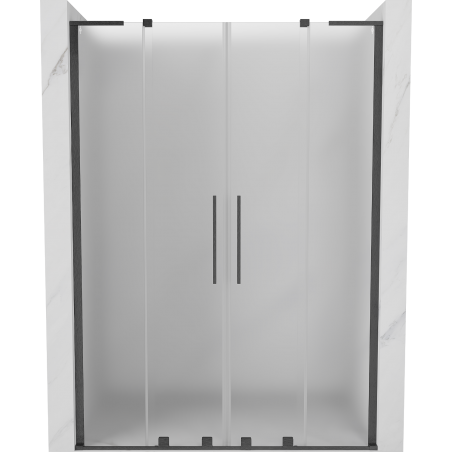 Mexen Velar L Duo sliding shower doors 160 cm, frosted, gun gray brushed - 871-160-003-32-66