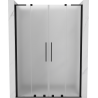Mexen Velar L Duo 140 cm Sliding Shower Door, Frosted, Black - 871-140-003-32-70