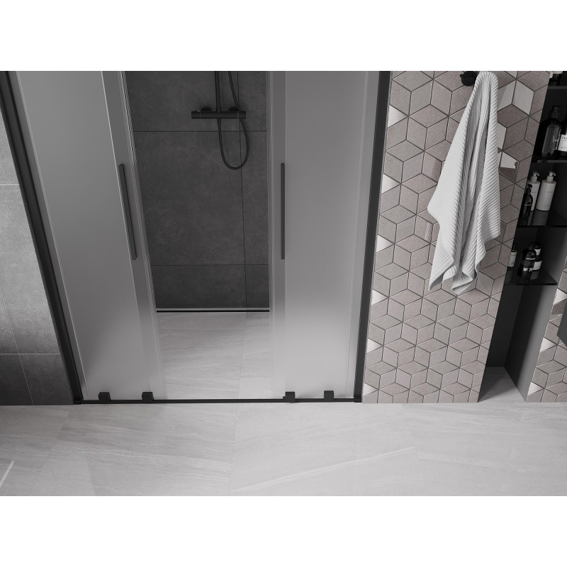 Mexen Velar L Duo klizna vrata za tuš, klizna, 140 cm, mat, crna - 871-140-003-32-70