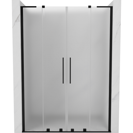 Mexen Velar L Duo drzwi prysznicowe rozsuwane 150 cm, szron, czarne - 871-150-003-32-70