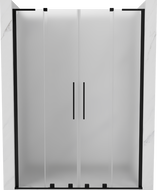 Mexen Velar L Duo drzwi prysznicowe rozsuwane 150 cm, szron, czarne - 871-150-003-32-70
