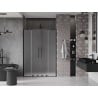 Mexen Velar L Duo sliding shower doors 160 cm, frost, black - 871-160-003-32-70