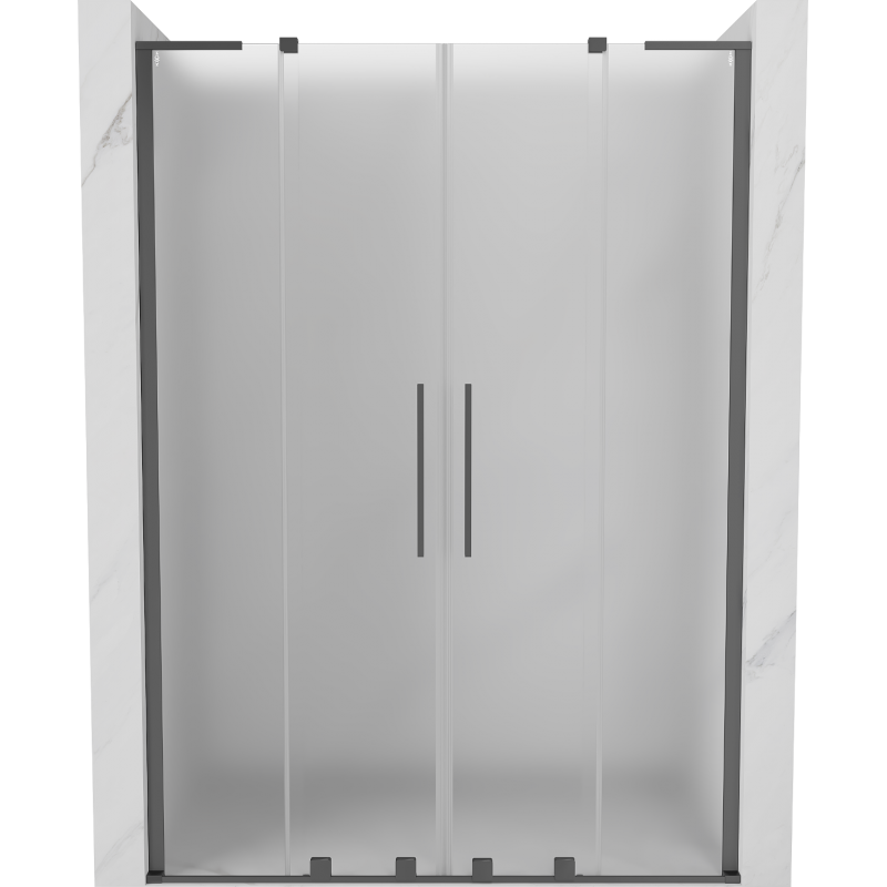 Mexen Velar L Duo drzwi prysznicowe rozsuwane 140 cm, szron, gun metal - 871-140-003-32-95