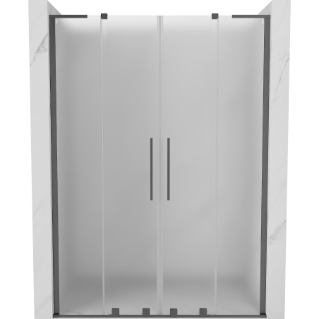 Mexen Velar L Duo drzwi prysznicowe rozsuwane 140 cm, szron, gun metal - 871-140-003-32-95