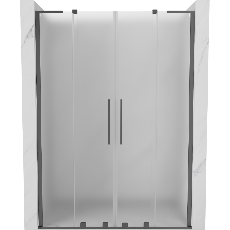 Mexen Velar L Duo schuifdouchedeur 150 cm, matglas, kanonmetaal - 871-150-003-32-95
