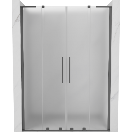 Mexen Velar L Duo portes de douche coulissantes 150 cm, givré, métal gun - 871-150-003-32-95
