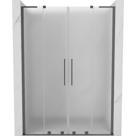 Mexen Velar L Duo schuifdouchedeur 150 cm, matglas, kanonmetaal - 871-150-003-32-95